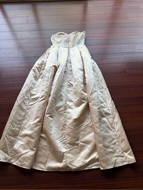 Strapless Satin Ball Gown in Champagne